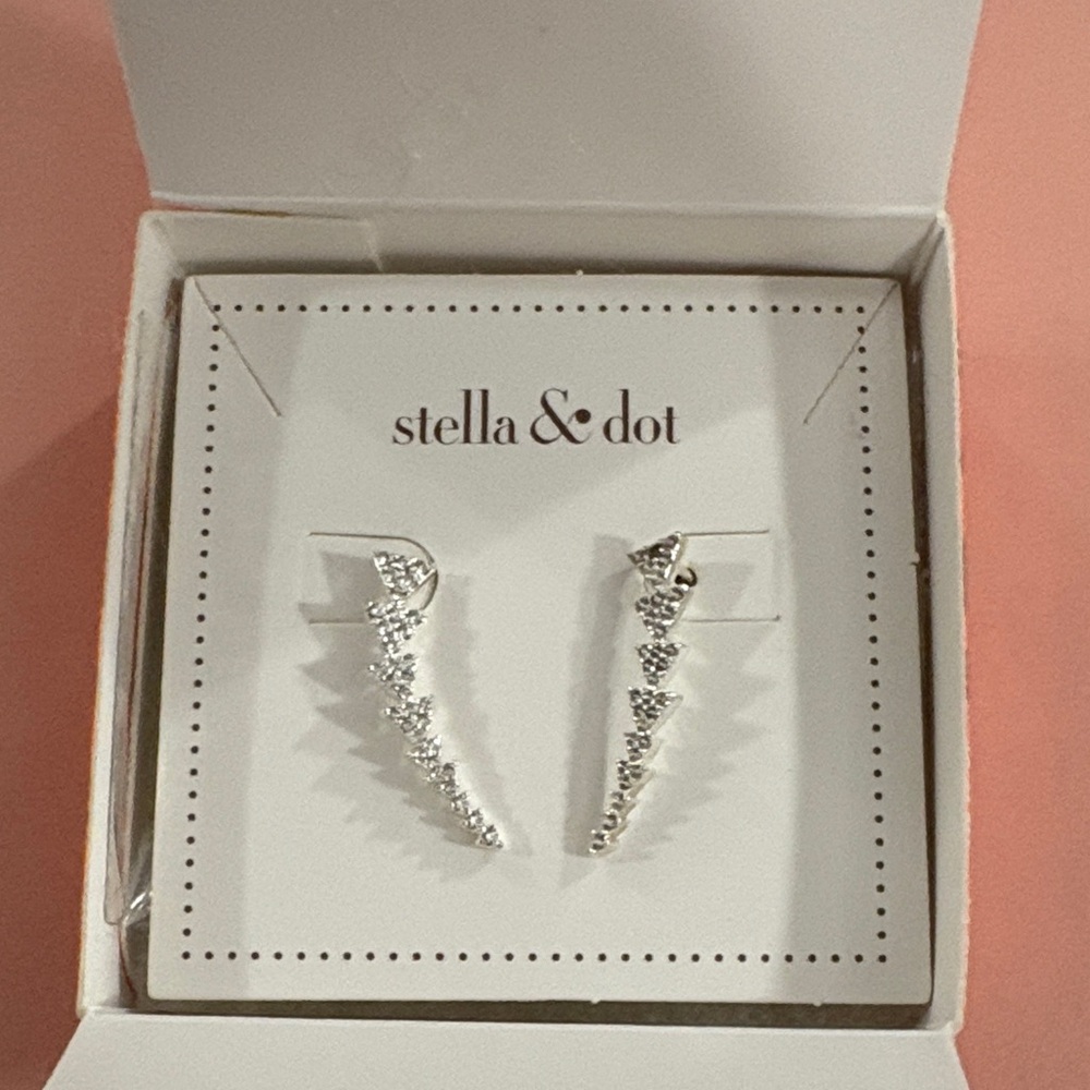 Stella & Dot Pave Triangle Ear Climber Earrings